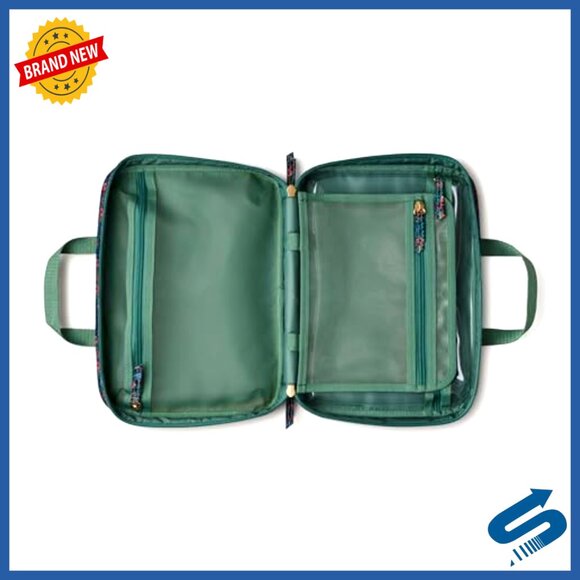 Floral Cosmetic Case Travel Accessory Stylish Functional Storage Pockets Wipe - Picture 2 of 6